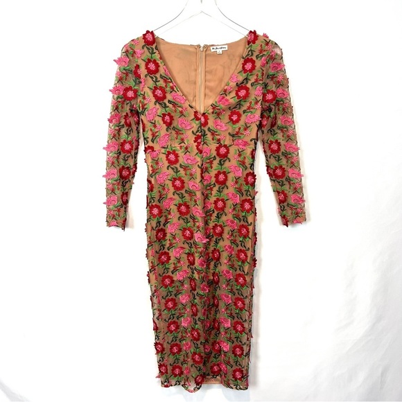 For Love and Lemons floral Embroidery Midi Dress S - Picture 3 of 10